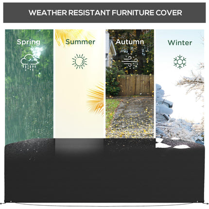 600D Oxford Waterproof Outdoor Garden Furniture Cover for Rectangular Sofa Table Set 245x165x66 cm - Black