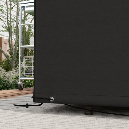 600D Oxford Waterproof Outdoor Garden Furniture Cover for Rectangular Sofa Table Set 245x165x66 cm - Black