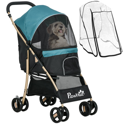 Oxfoad Small Dog Pet Stroller with Rain Cover - Dark Green
