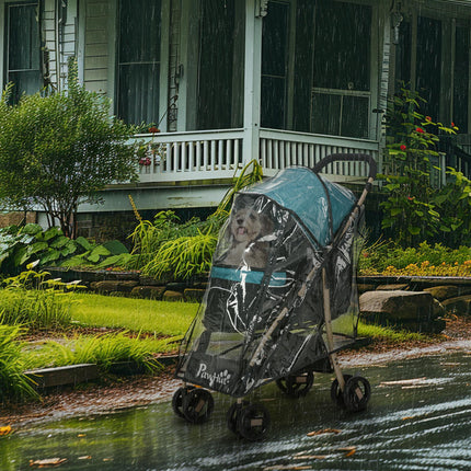Oxfoad Small Dog Pet Stroller with Rain Cover - Dark Green