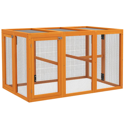 Wooden Chicken Coop for 1-3 Chickens with Combinable Design - Orange