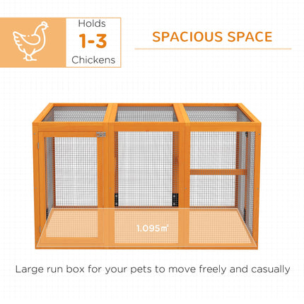 Wooden Chicken Coop for 1-3 Chickens with Combinable Design - Orange