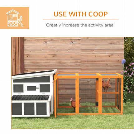 Wooden Chicken Coop for 1-3 Chickens with Combinable Design - Orange