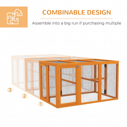 Wooden Chicken Coop for 1-3 Chickens with Combinable Design - Orange
