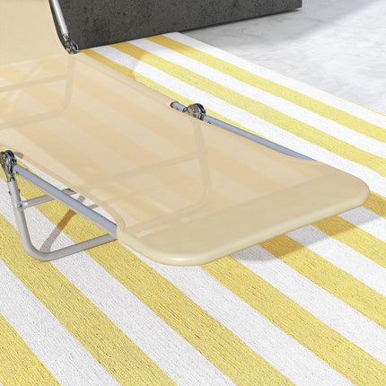 Set of 2 Steel Frame Reclining Sun Loungers with Pillows - Brown