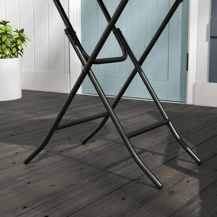 Foldable Outdoor Coffee Table with PE Rattan Top - Mixed Brown
