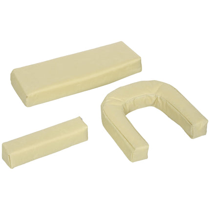 Outdoor Foldable Sun Lounger Set of 2 with 4-Level Adjustable Backrest, Pillow & Reading Hole - Beige