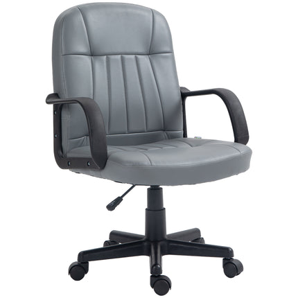 Swivel Executive PU Leather Office Desk Chair with 360° Swivel - Grey