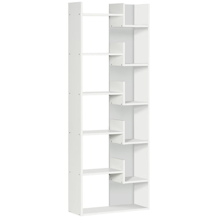 Modern 6-Tier Bookcase with 11 Open Shelves Freestanding Shelving Unit for Home Office and Study - White
