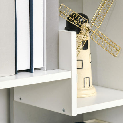 Modern 6-Tier Bookcase with 11 Open Shelves Freestanding Shelving Unit for Home Office and Study - White