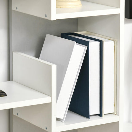 Modern 6-Tier Bookcase with 11 Open Shelves Freestanding Shelving Unit for Home Office and Study - White