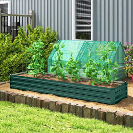 Outsunny 60 x 240cm Galvanised Steel Planter, with Open Bottom
