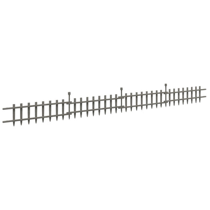 Set of 4 Wooden Garden Fence Panels with Protective Varnish - Grey