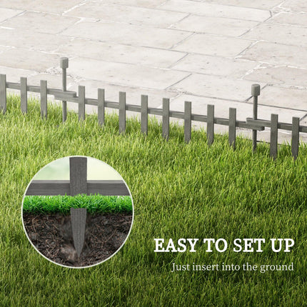 Set of 4 Wooden Garden Fence Panels with Protective Varnish - Grey