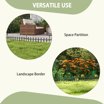 Set of 4 Wooden Garden Fence Panels with Protective Varnish - Grey