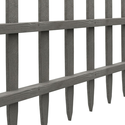 Set of 4 Wooden Garden Fence Panels with Protective Varnish - Grey