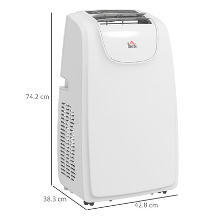 12,000 BTU Mobile Air Conditioner for Rooms up to 28m² with Dehumidifier, Quiet Mode, Timer & Wheels - White