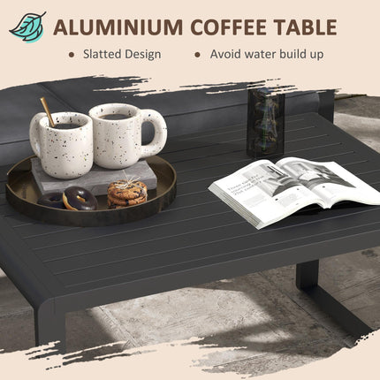 4 Piece Aluminium Garden Dining Set with Cushions - Grey