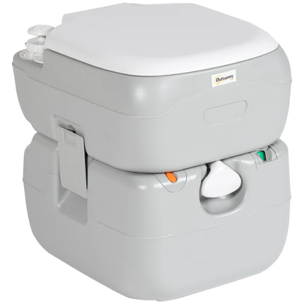 Portable Camping Toilet for Adults with Anti-Leak Design and 12L Fresh Water Tank - Grey