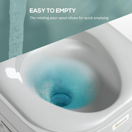 Portable Camping Toilet for Adults with Anti-Leak Design and 12L Fresh Water Tank - Grey