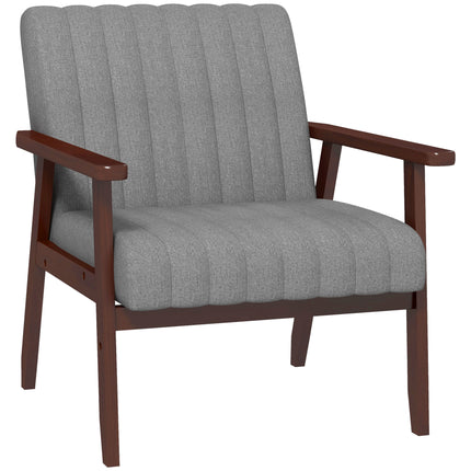 Modern Upholstered Accent Chair with Supportive High Back - Grey