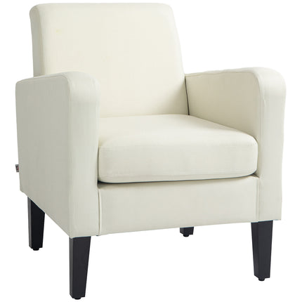 Modern Accent Chair with Comfortable Cushion - Cream White