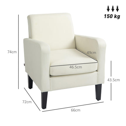 Modern Accent Chair with Comfortable Cushion - Cream White