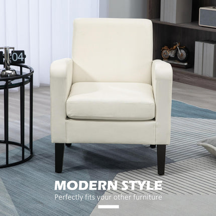 Modern Accent Chair with Comfortable Cushion - Cream White