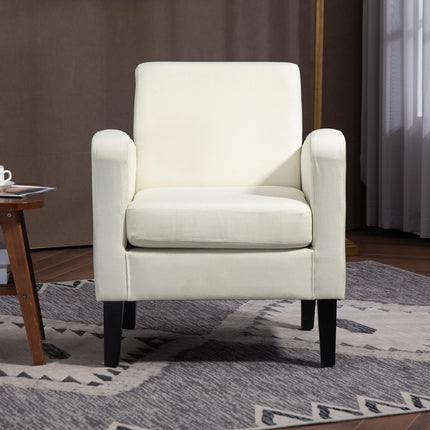 Modern Accent Chair with Comfortable Cushion - Cream White