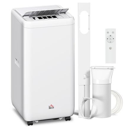12000 BTU Mobile Air Conditioner for Rooms up to 28m² with Dehumidifier, Auto & Sleep Mode, 24H Timer, Wheels - White