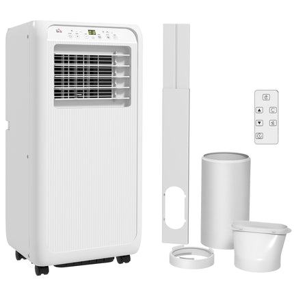 9,000 BTU Mobile Air Conditioner with Dehumidifier, 24H Timer, Wheels & Window Mount Kit for Rooms up to 20m² - White