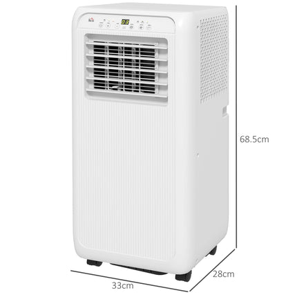 9,000 BTU Mobile Air Conditioner with Dehumidifier, 24H Timer, Wheels & Window Mount Kit for Rooms up to 20m² - White