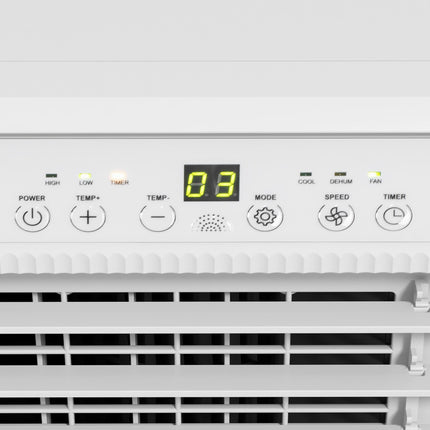 9,000 BTU Mobile Air Conditioner with Dehumidifier, 24H Timer, Wheels & Window Mount Kit for Rooms up to 20m² - White