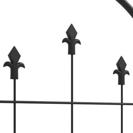 Metal Garden Trellis Set of 2 with Arrow Design 180x50cm for Climbing Plants - Black