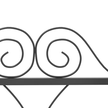 4 Pack Metal Garden Fence with Scroll Flower Edging and Animal Barrier - Black