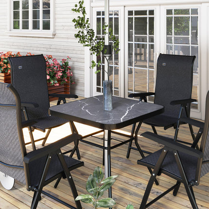 LED Patio Umbrella with Adjustable LED Lighting and Solar USB Charging - Charcoal Grey