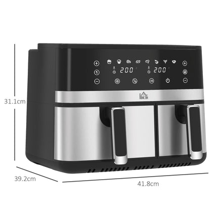 8.5L Dual Basket Air Fryer with Sync Cooking - Black