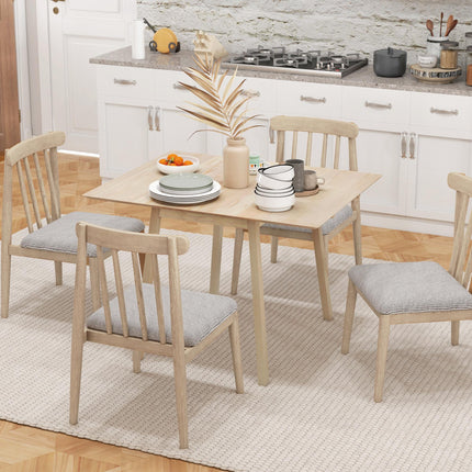 Wooden Four-Seater Drop Leaf Dining Table - Natural Finish