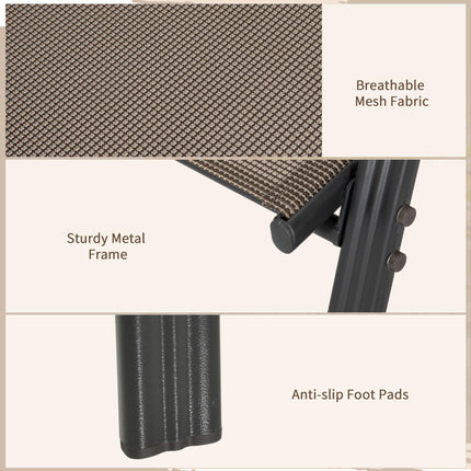 Set of 4 Stackable Outdoor Dining Chairs with Mesh Fabric - Grey