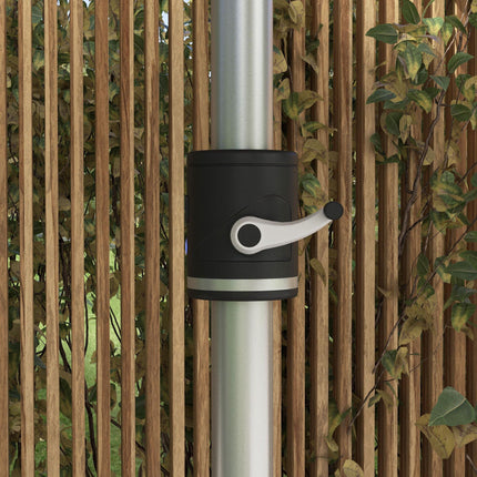LED Patio Umbrella with Solar USB Charging and Adjustable LED Lights - Khaki