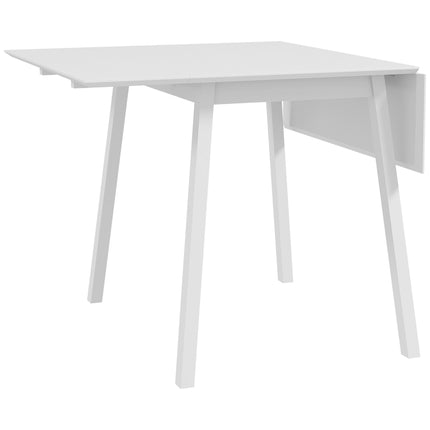Solid Wood Folding Drop Leaf Dining Table for 2-4 People, Rectangle Kitchen Table - White