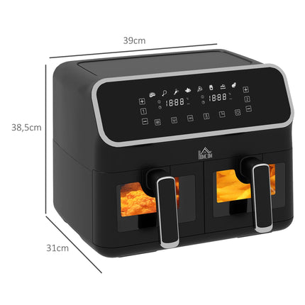 8L Dual Basket Air Fryer, 80-200‚ÑÉ Air Fryer Oven with 2 Baskets and Sync Funct