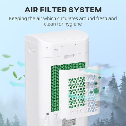 Portable 15L Evaporative Air Cooler with Oscillation, Remote & Timer - White Black