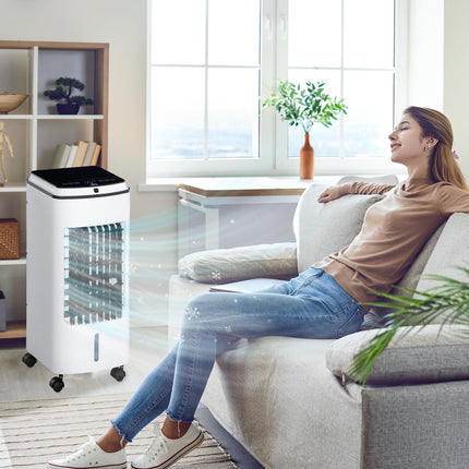 3-in-1 Portable Evaporative Air Cooler with Timer & Remote Control - White