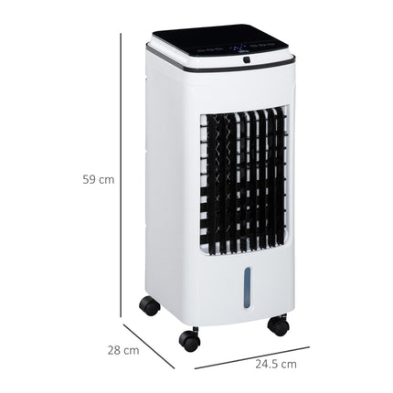 3-in-1 Portable Evaporative Air Cooler with Timer & Remote Control - White