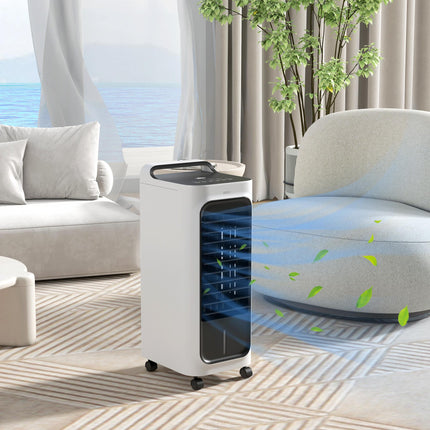 Powerful Room Air Cooler with Ice Packs and Remote Control - White