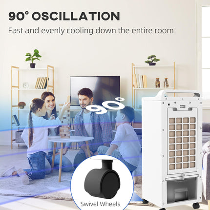 Powerful Room Air Cooler with Ice Packs and Remote Control - White