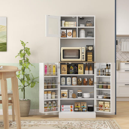 Two-Part Kitchen Storage Cabinet - White