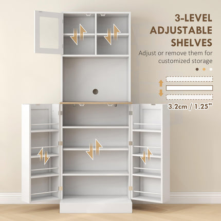 Two-Part Kitchen Storage Cabinet - White