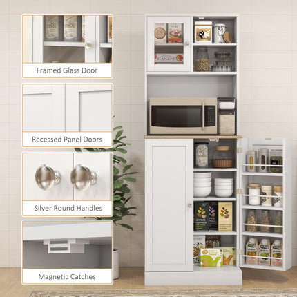 Two-Part Kitchen Storage Cabinet - White